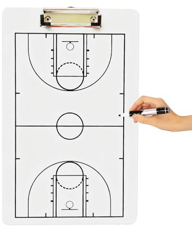 Basketball-Coaching-Board – Magnetisches Strategie-Panel für schnelle Spielplanung, professionelle Visualisierung mit Seitenlayout, Sporttraining-Klemmbrett für Courtside-Anleitung, 35,6 x 22,9 cm