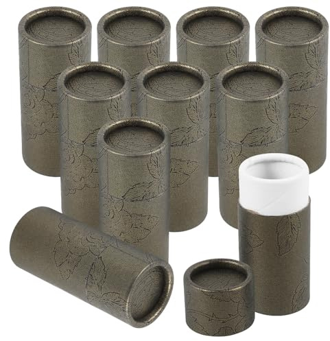 Yardenfun 10pcs Packaging Tube Box Cardboard Tubes for Crafts Lightweight Easy to Carry Simple Elegant Kraft Paper Cylinder Gift for Personal Use and Essential Oil Bottle Packaging