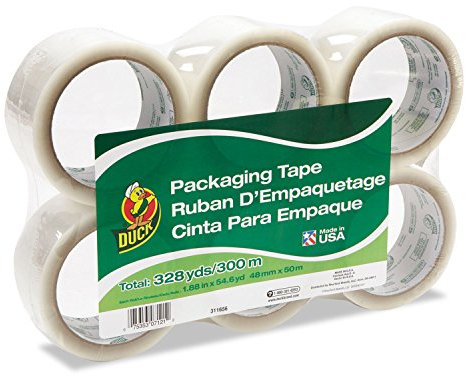 Duck Marken-Verpackungsklebeband, 6 Rollen, 4,7 cm x 54,6 m, transparent (240053)