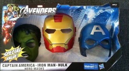 Marvel Avengers Movie Exclusive Roleplay Hero Mask 3Pack Captain America, Iron Man Hulk New