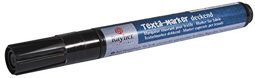 RAYHER HOBBY Rayher 35000576 Textil-Marker deckend, Rundspitze 2-4 mm, mit Ventil, schwarz