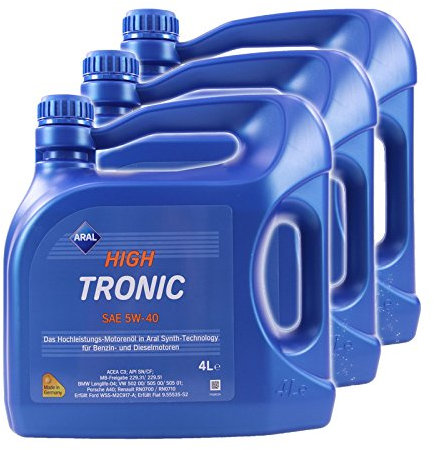 3x 4 L = 12 Liter ARAL HighTronic 5W-40 Motoröl