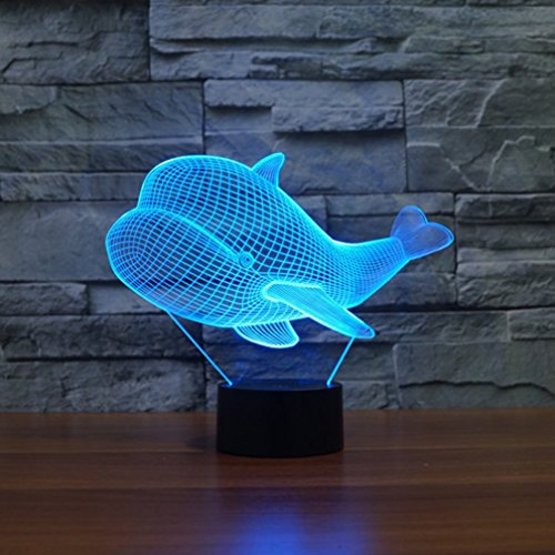 HPBN8 Ltd 3D Wale Lampe USB Power 7 Farben Amazing Optical Illusion 3D wachsen LED Lampe Formen Kinder Schlafzimmer Nacht Licht