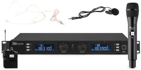 Power Dynamics PD632C Drahtloses Mikrofon und BodyPack mit Headset und UHF-Verstärker im Koffer