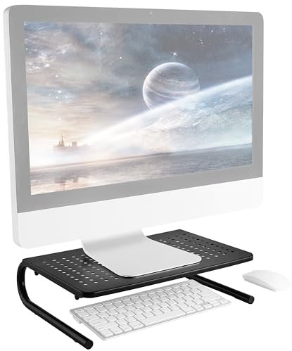 RICOO Monitorständer Monitor Ständer für Computermonitore Schreibtischaufsatz - FS082-B Computer Bildschirmerhöhung Bildschirmständer Standfuss Laptopständer Laptop Tisch Laptoptisch Lapdesk