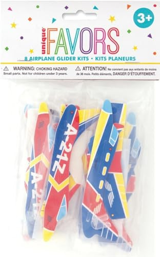 Multicolor Airplane Glider Kits - Pack of 8 - Perfect Party Favors for Kids and Events