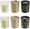 The Candle Factory BO5134 Home Deco Art - Juego de Velas aromáticas (6 Unidades, Aroma Vainilla, tarros, Cristal, 5,5 x 14,6 x 18,6 cm), Color Dorado y Negro