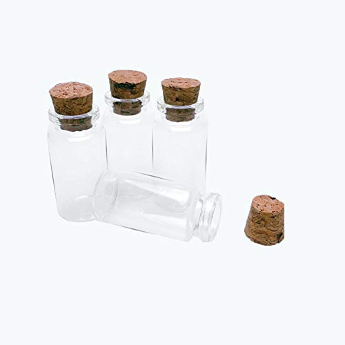 Jarvials 12pcs Mini Bouteilles en Verre Transparent Avec Bouchon En liège, Bouteilles en Verre Capacité 25ml, Diamètre Extérieur 30 mm (12, 25)