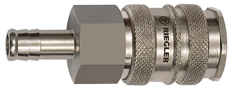 RIEGLER 142168-241.66-E Schnellverschlusskupplung NW 10, Stahl/Messing vern., Tülle LW 16, 1Stk