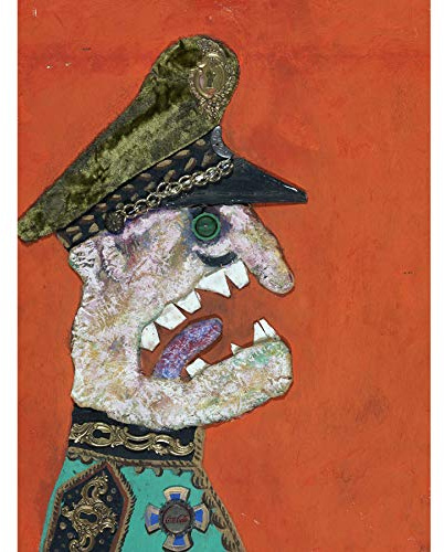 Antonio Berni Colonel Golpista Collage Gemälde Kunstdruck Leinwand Premium Wanddekoration Poster Wandbild