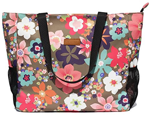 ESVAN Große Strandtasche, wasserabweisend, leicht, für Damen, Übergröße, Tragetasche für Fitnessstudio, Strand, Reisen, Pool, Yoga, Krankenschwester