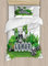ABAKUHAUS Lemur Bettbezugs Set für Einzelbetten, Madagaskar Waldtiere, Milbensicher Allergiker geeignet mit Kissenbezug, 130 x 200 cm, Grau