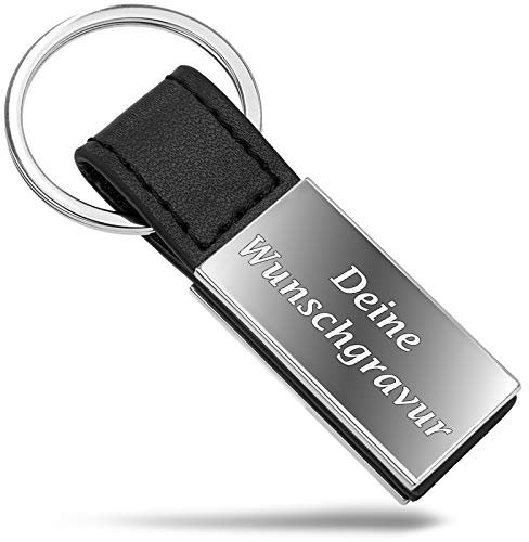 Mister Boncuk® Classy Schlüsselanhänger mit Gravur | Frei Personalisierbar Schlüsselanhänger in Geschenkbox - mit individueller Gravur (Hochglanz)