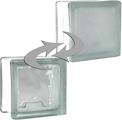 5 pièce FUCHS briques de verre nuage incolore 1 face satinée 11,5x11,5x8 cm