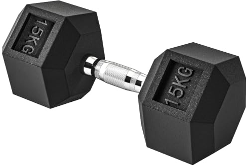 HOMCOM 12,5/15/20/25 Kg Haltère Courte Poids Hexagonale Noir | Haltères Musculation, Entraînement Musculaire, Haltérophilie, Métal Caoutchouc, Fitness pour Homme Femme
