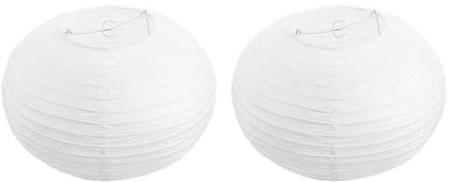 SEWACC 2pcs Hanging Paper Lamp Shade Chandelier Pendant Lampshade Ceiling Pendant Light Shade Replacement for Living Room Bedroom Decor, White