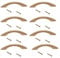 eMagTech 8PCS Wooden Cabinet Handles Beech Wood Bow Handles Drawer Pull Handles with Screws for Furniture Cupboard Wardrobe Dresser Cabinet Door 96mm Hole Distance