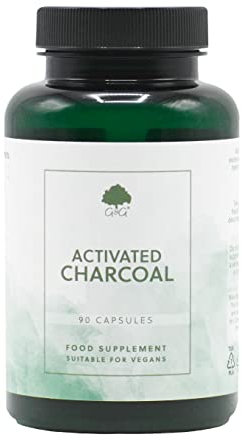 Activated Charcoal Capsules | 1,350mg per 3 Capsule dose | 90 Vegan Capsules | G&G Vitamins
