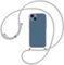 mtb more energy® Handykette kompatibel mit iPhone 14 - Silber-Grau - Smartphone Hülle zum Umhängen - Anti Shock Full TPU Case