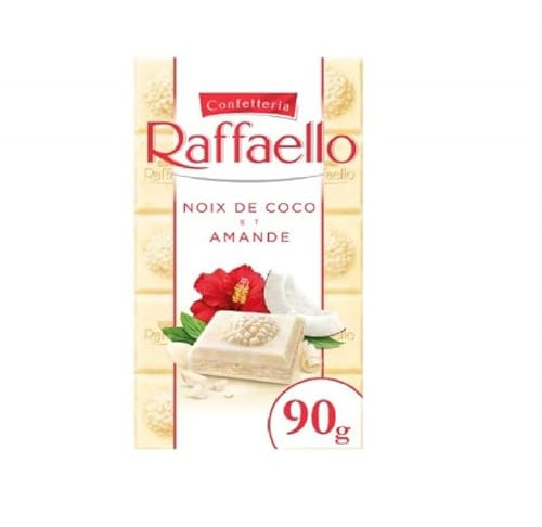 FERRERO - Raffaello Tablette Chocolat Blanc Fourree Noix De Coco Et Amande 90G - Lot De 4