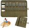 skytowards 30 Fächern Stifterolle Rollmäppchen Leinwand Pinseltasche 49x 33CM Stifteetui Rolle Stiftehalter Tasche Pinsel Etui Case Armee Grün pinselmappe Pinselrolle für Künstler Skizzierung