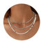 Adramata 3Pcs Halskette Damen Edelstahl Kette Damen Schlangenkette Figaro Stapelbar Halskette Damen Gold/Silber (Style A-Silber)