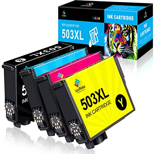 LeciRoba 503XL for Epson 503 503xl ink cartridges for Epson Expression Home XP-5200 XP-5205 XP5200 XP5205 WorkForce WF-2960DWF WF-2965DWF WF2960DWF WF2965DWF WF-2960 WF-2965 Printers (4-PACK)