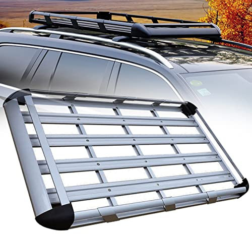 XDLYWUZIQ Dachbox dachgepäckträger dachkorb Gepäckträger Gepäckkorb,127/140/160cm dachgepäckträger universal für Autos, Transporter, SUVs usw,Silver-160X100cm
