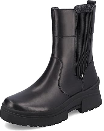 Rieker Evolution Damen Chelsea Boots W0380, Frauen Stiefeletten,lose Einlage,Bootee,Booties,halbstiefel,Kurzstiefel,schwarz (01),39 EU / 6 UK