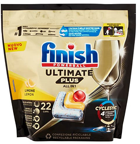 Finish Ultimate Plus All In One Lemon pastilles lave-vaisselle 22 lavages 268,4 g