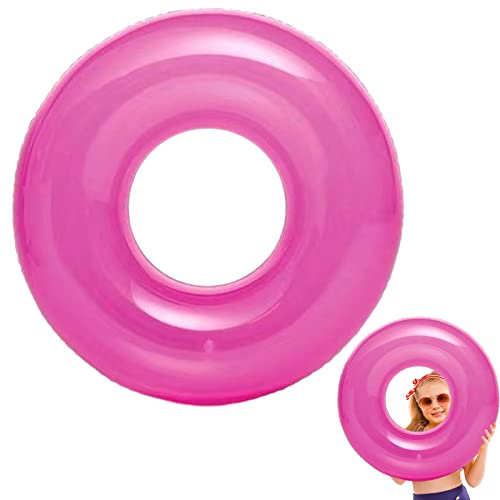 Rot Schwimmring Aufblasbar Transparent Schwimmring, 30 (76cm) Tube Toy Aufblasbarer Schwimmreifen Floats Wasser für 6–12 Jahren Erwachsene Kinder Sommer Pool Strandparty Outdoor Wasseraktivitäten