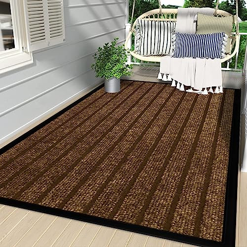 Yorkshire Bedding Door Mat Non Slip – Brown Rubber mat 80x150cm Machine Washable Door Matts indoor Dirt Trapper Super Absorbent Door Mats Outdoor
