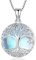 Collana Albero della Vita, Ciondolo Albero della Vita Pietra di luna in Argento Sterling 925, Collier Hypoallergénique Gioielli Pietra di luna Regali per Sorelle Mamma Figlia