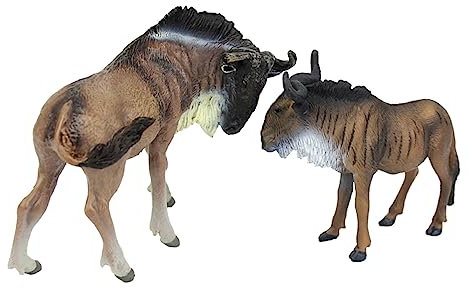Toyvian Afrikanisches GNU-Modell Baby Puppe Spielzeug Mini-Figur Kinderanzüge Gnus Mini-GNU-Spielzeug Schreibtischaufsatz GNU-Ornament GNU- für Zuhause GNU-Modelle PVC Atlas Miniatur