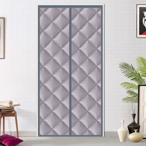 HUHJYUGE Rideau de Porte Isolant Thermique 80x210cm, Rideau de Porte en Coton Magnétique Anti Froid, Porte Rideau Isolant Phonique Anti Bruit, Rideau de Porte Épaississant d'hiver