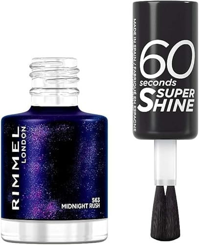 Rimmel London, 60 Seconds Super Shine, Esmalte de uñas, 563 Midtnight Rush, 8 ml