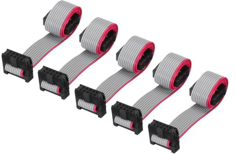 QUARKZMAN 5 Stück IDC 10-poliges Flachbandkabel, 2,0 mm Pitch FC zu FC Stecker, 20 cm Länge, grauer Jumperdraht für Computer LED Display DVD