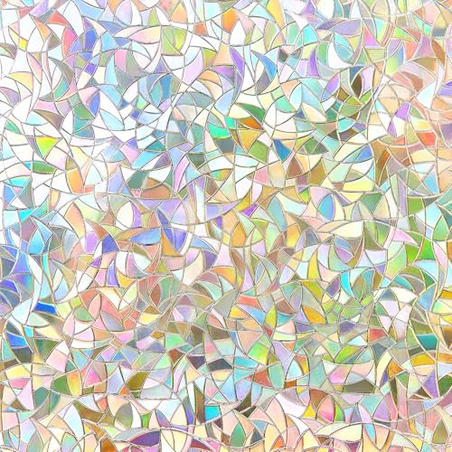 NINETREX Lámina Protectora Decorativa de Vinilo para Ventanas con Efecto arcoíris, Adecuada para cocinas, dormitorios y Salones.（30x200cm）