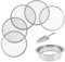 shaojian Soil Sieve Set with 8inch Diameter 5 Grid Sizes 1/3/6/9/12mm Interchangeable Meshes Stainless Steel Garden Sieves Set with Shovel, Soil Sifter Set for Gardening Dirt Sand Soil Rocks