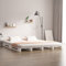 qohoio Palettenbett Bettgestell Bett Holz Betten Paletten Bett Massivholzbett Weiß 120x200 cm Massivholz Kiefer