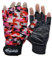 Shelly Rollstuhlhandschuhe, echtes Leder, Handfläche, gepolstert, atmungsaktiv, fingerlos, mit rutschfestem Griff, leichte Fahrradhandschuhe (Camouflage-Pink, Größe S)