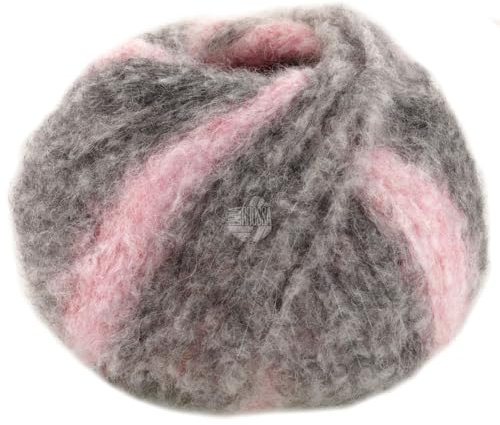LANA GROSSA Gigante | Handstrickgarn aus 70% Alpaka (Fein) & 30% Polyamid | 100g Wolle zum Stricken & Häkeln | 300m Garn | Rosa/Flieder/Mittel-/Dunkelgrau - 11
