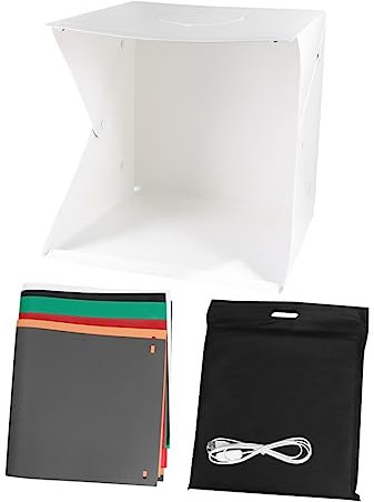 Mikikit 6 40cm Studio Foldable Photo Studio Portable Photo Light Product Photography Tent LED Light for Photography Portable Shooting Tent Photo Light-box Photography Light Tent White Pvc