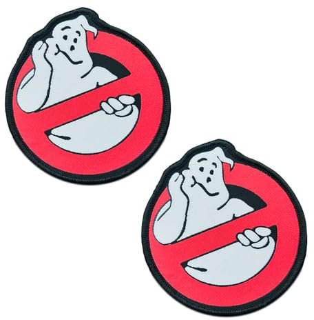 2 Stücke Taktisch Patch Kompatibel mit Ghostbusters Geist Emblem Aufnäher mit Verschluss Militär Patches für Kleidung Rucksack Uniform Weste Hundegeschirr Cosplay CS Allerheiligen Dekor