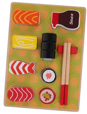 FELTECHELECTR Set Rollenspiel Sushi Für Kinder Mini Kochspielzeug Aus Holz Klassisches Holzspielzeug Spielküchenzubehör