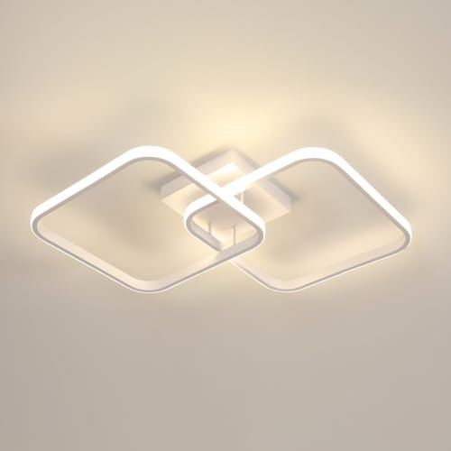Toolight LED Deckenleuchte 42W 4725LM, Moderne Deckenlampe Quadratische 59cm 4500K Neutralweiß, Deckenlampe Wohnzimmer Acryl Weiß für Schlafzimmer Wohnzimmer Küche Badezimmer Korridor