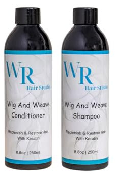 Wonder Rose Hair Studio Wig and Weave Shampoo and Conditioner with Keratin Duo – Sulfate-Free, Nourishing Formula for Wigs, Weaves, and Hair Extensions – 300ml Each