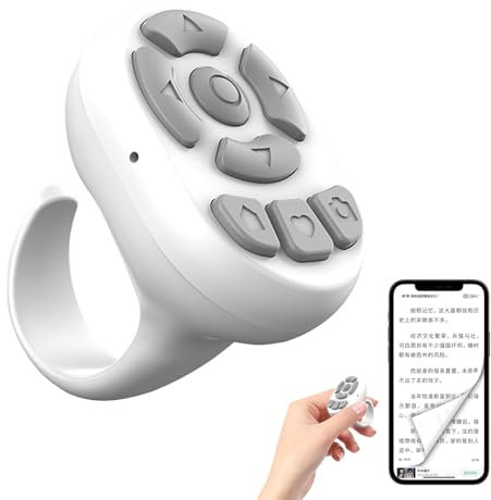 Telecomando a punta di dito per telefono, anello di scorrimento - Telecomando per fotocamera per telefoni | Telecomando con anello di scorrimento del telefono, girapagina del telefono, telecomando wir