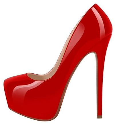 Meinabsatz Damen Klassische Plateau High Heels Slip on Pumps Stiletto Absatz Elegante Damenschuhe Lack Rot 46 EU