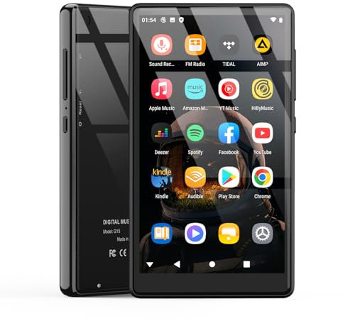 5“ MP3 Player mit Bluetooth und WiFi, 80 GB Android MP4 Player, Kinder Player mit Lautsprechern, HiFi Sound, Music Player mit Spotify, YouTube, Unterstützt bis zu 512GB